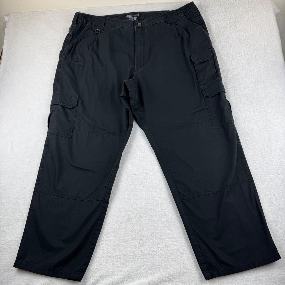 5.11 Tactical Series Cargo Pants Mens 44x30 Black Ripstop Multi-Pocket 74273